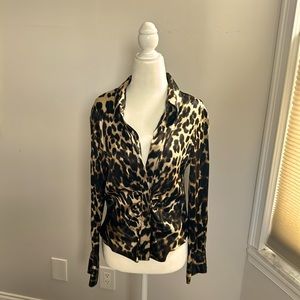 NWT ZARA Animal Print Blouse size L